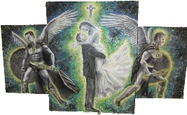 The Sacrament of Holy Matrimony contemporary religious art painting by Marta Sytniewski
